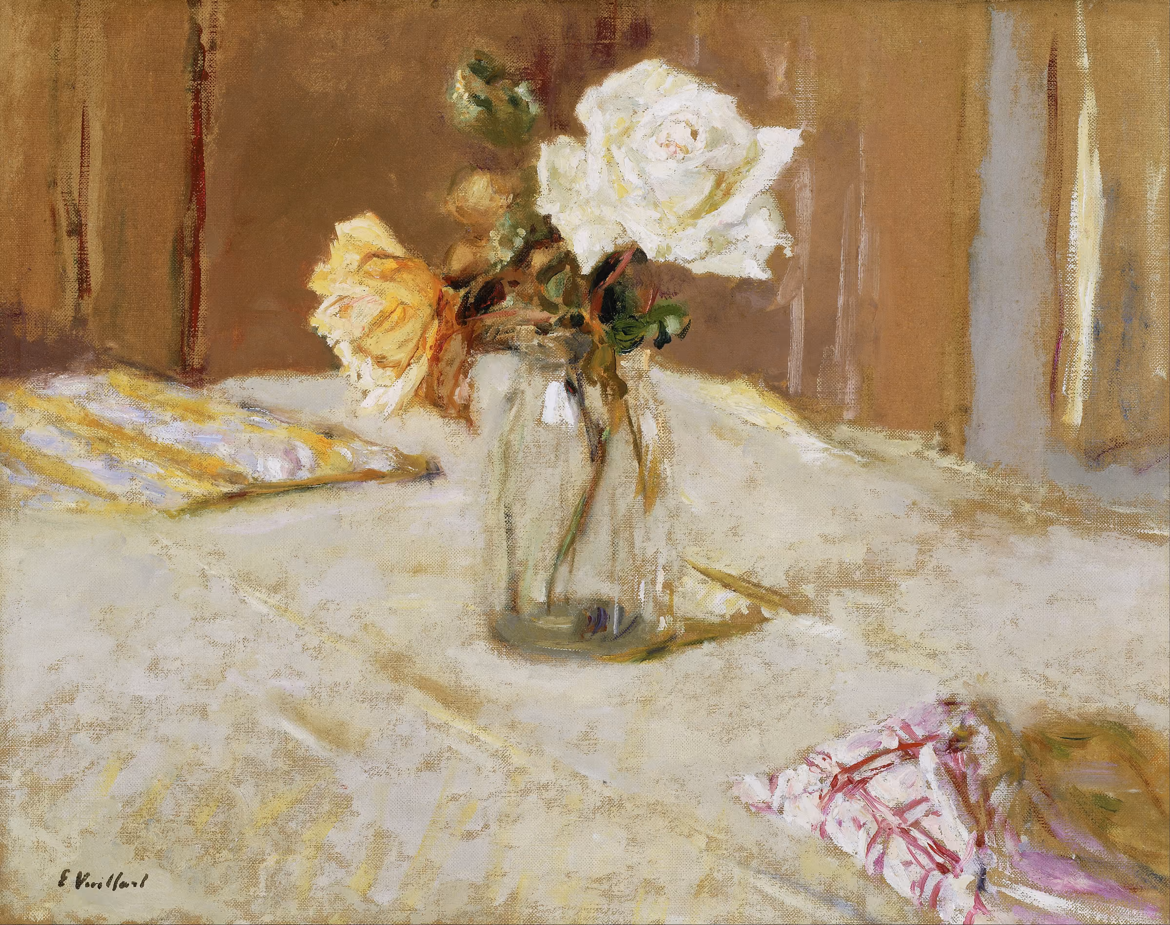 Roses in a Glass Vase