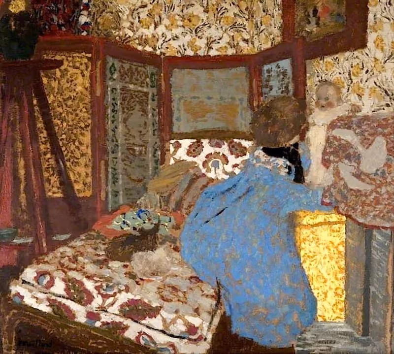 Woman in Blue with a Child