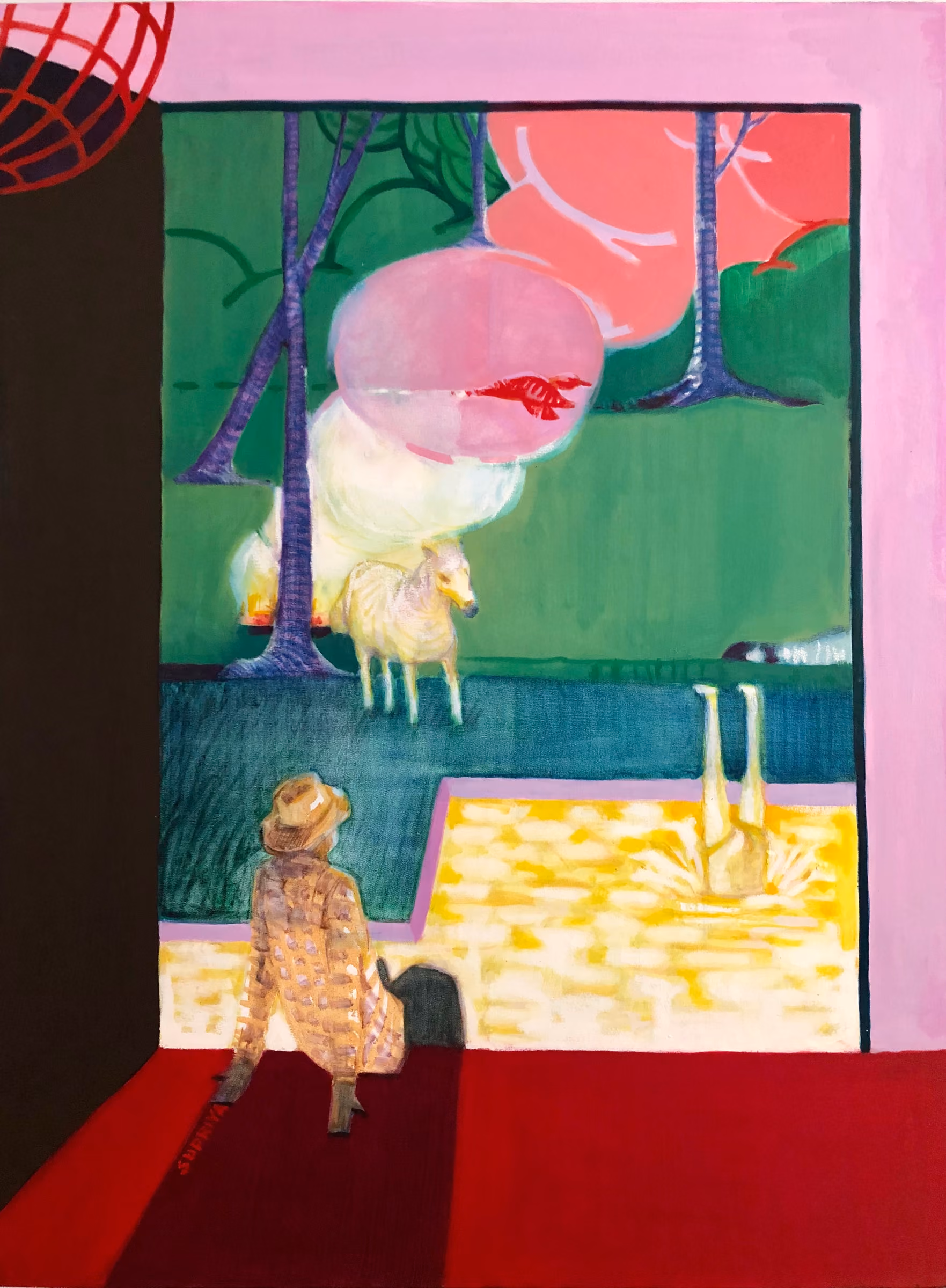 The Cowboy, bird and horse, panel of 16