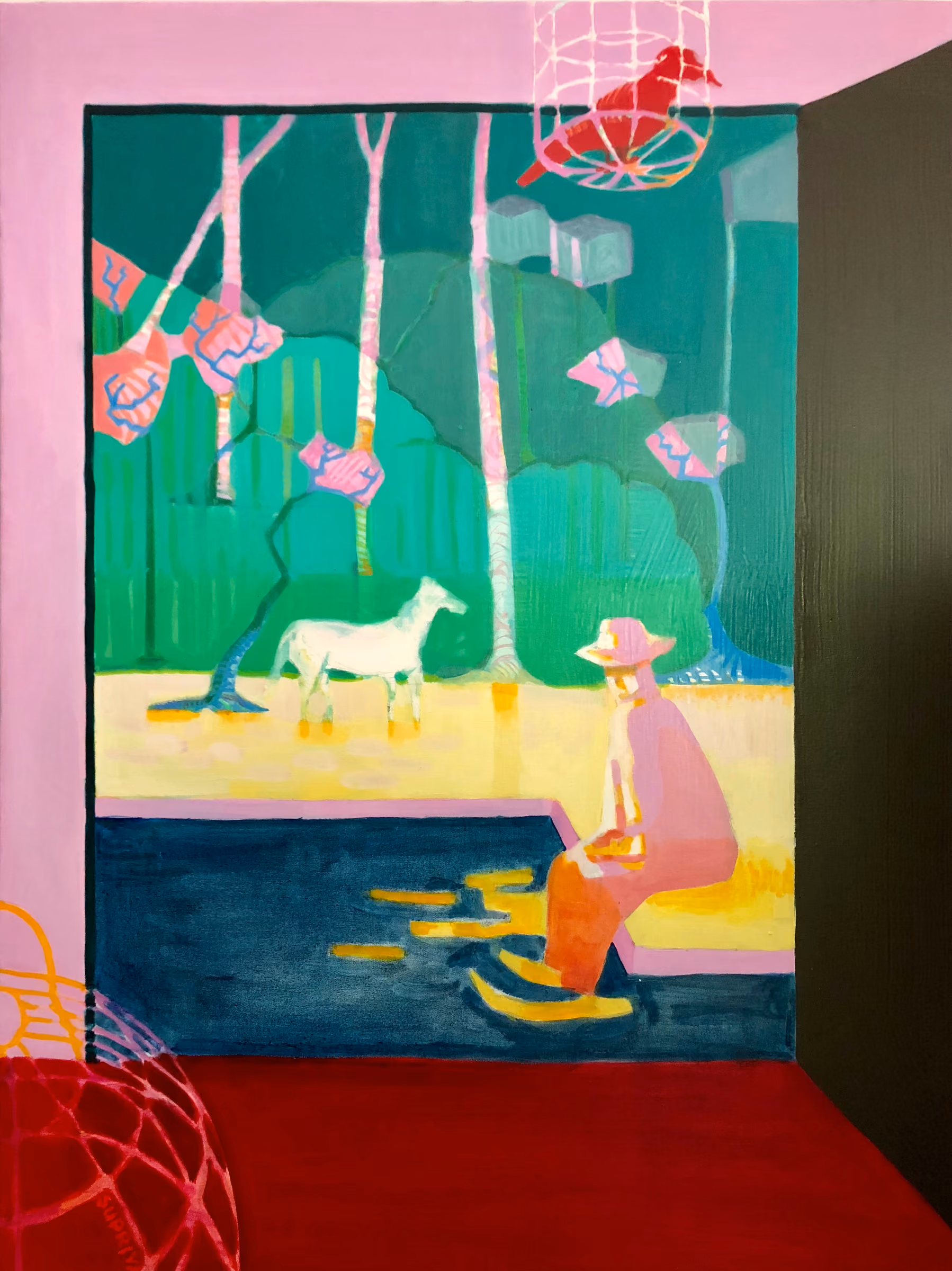 The Cowboy, bird and horse, panel of 16