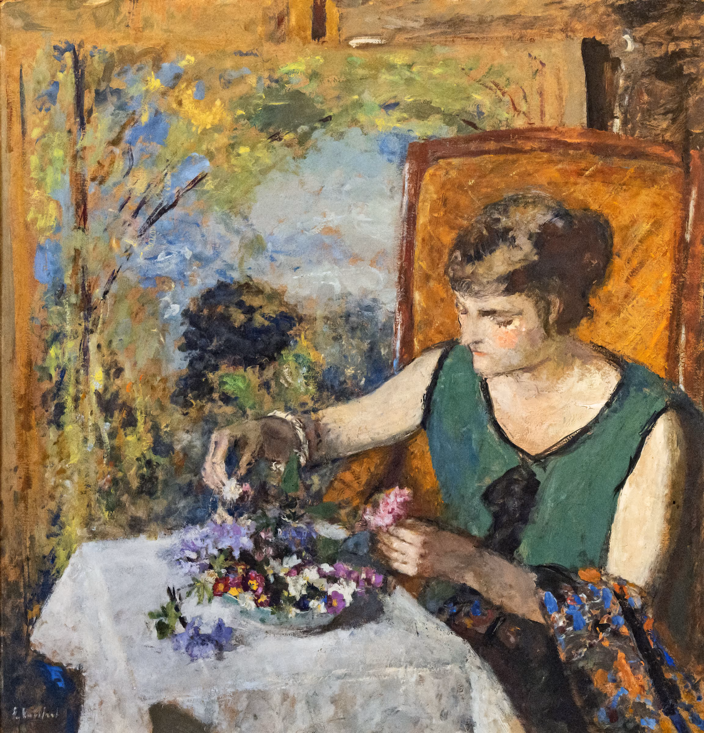 Femme au bouquet, Édouard Vuillard