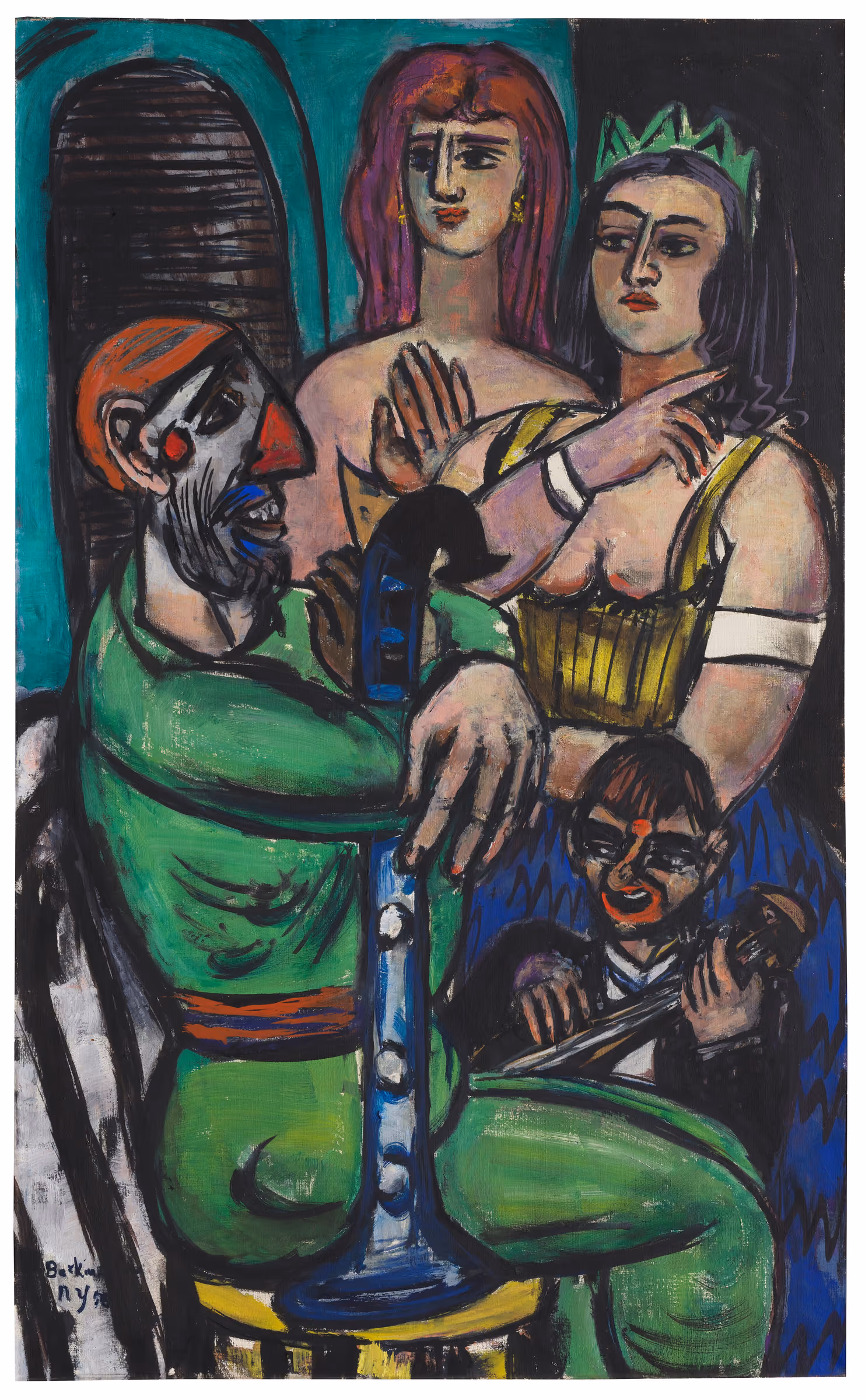 Clown mit Frauen und kleiner Clown, Max Beckmann